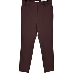 Loft Sutton Skinny Curvy Ankle Pants Stretch Preppy Work Career Brown Size 8 NWT